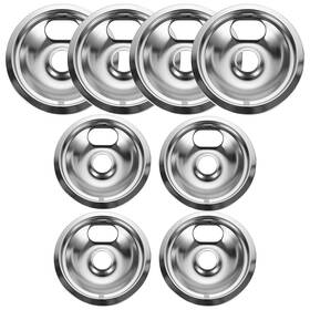 230724fa Hnbun Hbus-drippans-8pcs--230724fa Ge Hotpoint Kenmore Chrome Burner Drip Pans 8 Inch And 6 4 Pack Compatible