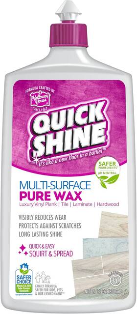 1205-00027u Holloway House Quick Shine Pure Floor Wax 27oz A Buffable Waterproof Finish For Regular And