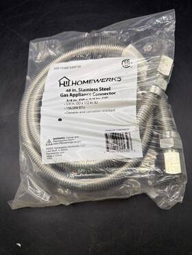 1548f34xf34 Homewerks Stainless Steel Gas Appliance Connector 48in 3/4in Fip Durable