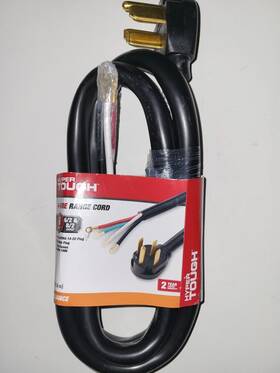 Hyper Tough 859627509654 Range Dryer Cord 4 Prong 50 Amp Wire - 6ft 6/2 And 8/2 Gauge