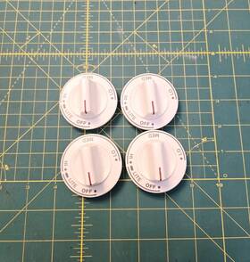 74001952 Jenn-air Cooktop/range Oem# White Knob Thermostat Set Of 4 Pre-owned