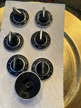 A103 Jenn-air Jenair 302 Range Stove Replacement Knob Set Black 6-pack