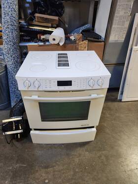 Jes9800cp Jenn-air White Downdraft Range Glass Very Nice