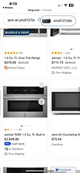 Jmc8130dd Jenn-air Jen-air Microwave Oven Brand New