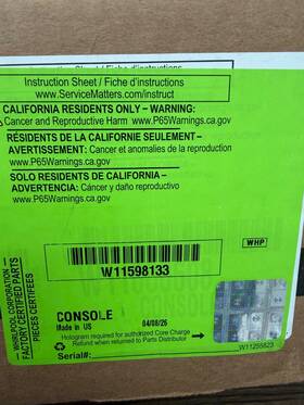 W11598133 Jenn-air Console New In Box Control Panel Straight From Factory
