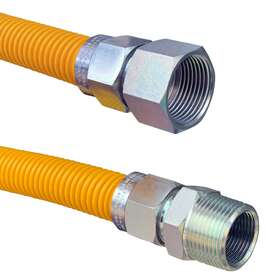 G71402 Jones Stephens 24 Inch Stainless Steel Gas Connector - Yellow
