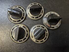 Kip-5334 Kenmore 335869 Range Oven Knob Black And Silver Kip5334 Complete Set Of 5