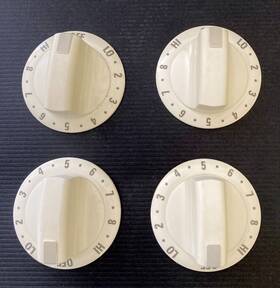 6u20 Kenmore Lot 4 Kip Stove Range Oven Replacement Knobs White And Gray Euc