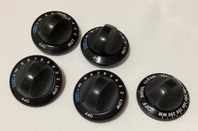 Wb3k219 Kenmore Wb3k157 Set Of 5 Black Gas Range Knobs Stove