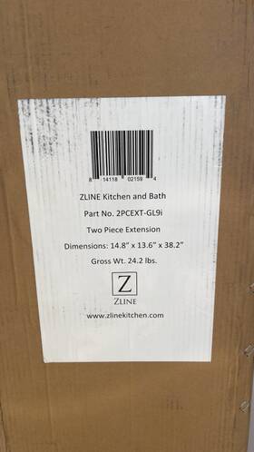 2pcext-gl9i Kitchen Zline 2-36 Inch Chimney Extensions For 10 Ft. To 12 Ceilings