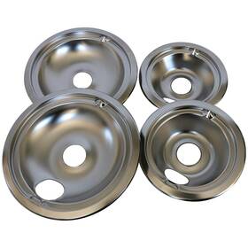 Ge-ge68c Kitchen Basics 101 Made In The Usa 4 Pack 2 6 Inch And 8 Chrome Burner Drip Pan Bowls Repla