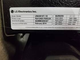 Agm73329001 Lg Lrg3091st/03 Genuine Range Oven Touch Panel Only # Board Not Included