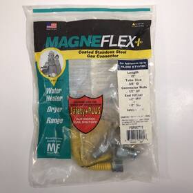 Pspv63312 Magneflex 12 Inch Coated Gas Line Connector 1/2ftft Od Nut Fitting W Auto Safety Valve
