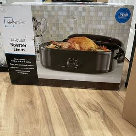 Mainstays 027045798006 14 Quart Roaster Oven Holds 20lb Adjustable Temp Easy Cleaning Big Bnib