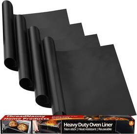 Manki Trading Llc 445053311377 Oven Liners For Bottom Of Electric Gas Reusable - 4 Pack Large Heavy Duty N