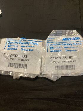 7432p073-60 Maytag 7432p07360 Range Burner Ignitor Lot Of 2