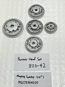 Wcg7536ws00 Maytag 8286181 Set Of 5 Burner Heads Xl X1 L X3 S Cooktop Z23-42