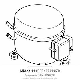 Midea 11103010000079 Compressor Asm135n1uez For 2477806 2477810 2477816