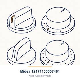 12171100007461 Midea Knob Assemblywhite 12171100007461 Midea Knob Assemblywhite