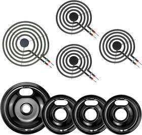W10290353 Miflus 445053799748 Electric Stove Burner Drip Pans And Covers 6 Inch 8 Replacement Parts
