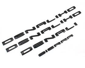 Tl-009 Mnneryss 4pcs Gloss Black Door Denali Hd Rear Sierra Emblems Letters Compatible