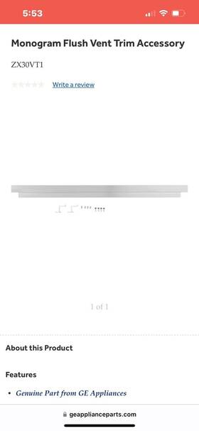 Zx30vt1 Monogram Flush Vent Trim Accessory