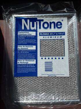 Sm65 Nutone Range Hood Replacement Filter Aluminum Rl/sm65 8 7/16 Inch X 11 1/4