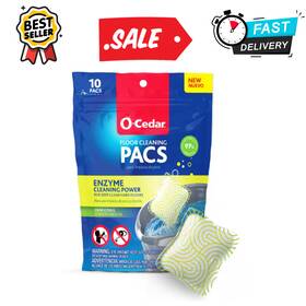 172400 O-cedar Pacs Hard Floor Cleaner Crisp Citrus Scent Alcohol Free 10 Count