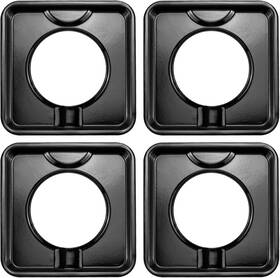 Sgp-400 Pandeels 726084615878 Chrome Square Gas Range Drip Pan Black Porcelain 7.75 Inch Replace W