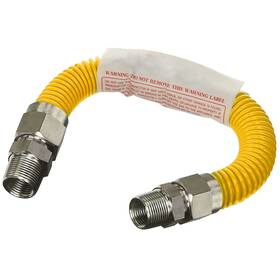 Plumbflex 804595449912 12 Inch Gas Connector With Fittings Yellow Coated 1/2