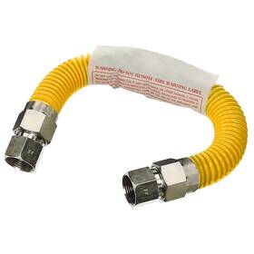 Plumbflex 804595450161 12 Inch Gas Connector With Fittings Yellow Coated 1/2