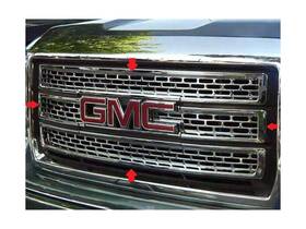 Sgc54281 Qaa Is Compatible With 2014-2015 Sierra 4 Piece Chrome Plated Abs Plastic Grill O