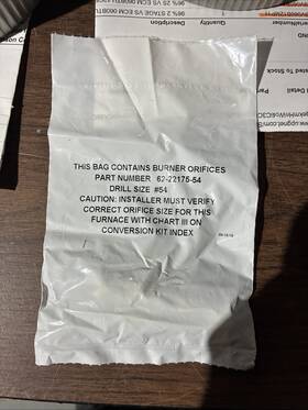 62-22175-54 Rheem Lp Burner Orifices Part Number 62 2 2175 54