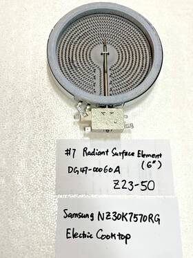Nz30k7570rg Samsung Dg47-0060a Radiant Surface Element 6 Inch For Cooktop Z23-50