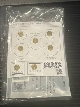 Dg96-00556a Samsung Dg69-00266a New Oem Gas Range Lp Convert Kit Nozzle