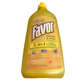 Sc Johnson 046500731792 Favor 3-in-1 Floor Cleaner Squirt And Mop Restores Protects Wood Laminate Citrus