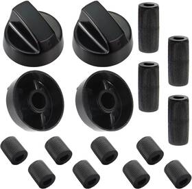 Seentech 445023532504 4- Pack Control Knobs Replacement With 12 Adapters For Oven Stove