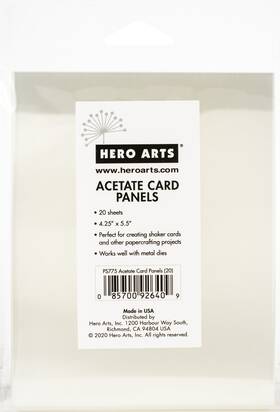 Ps775 Spellbinders 085700926409 Hero Arts Acetete Card Panels-20/pkg -