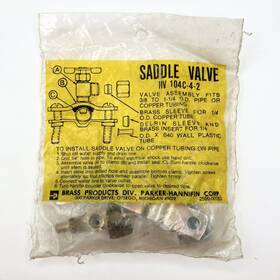 Hv104c-4-2 Sub Zero Nos Brass Saddle Valve 3/8-1 1/4 Inch Tubing Usa Vtg H12