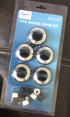 Gidds-631116 Supco Universal Gas Burner Range Knob Kit Black Rk203