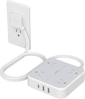 Ts-102-c Tessan Surge Protector Flat Extension Cord 5ft 5 Ft Grey &