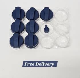 484gge Thermador / Bosch Lot Of 8 Blue Knobs Main Oven And Burner Control For Pro Ranges