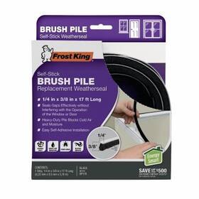 Bp17a Thermwell Brush Pile Self-adhesive Weatherseal Black 17 Ft. -