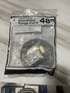P-4rc-3w-40a-ce Universal Cbp 3 Wire 40 Amp Range Cord 48 Inch Brand New Unopened Package Inches