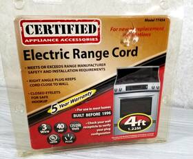 Rc3-40-6 Usd Products Range Oven Electric Power Cord 3 Prong Wire 40 Amp 4 Foot Heavy Duty