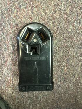 0423569 Utilitech Surface Mount Power Outlet 220v Black Appliance