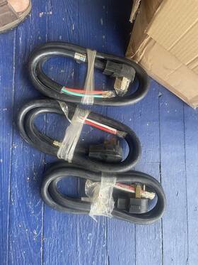 Utr628206 Utilitech Lot Of 3 6-ft 4-prong Black Range Appliance Power Cord 50 Amp
