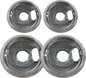 Velodi 681977232245 4 Pack Stainless Steel Reflector Bowls Universal Drip Pan Kits Gas Stove Burn