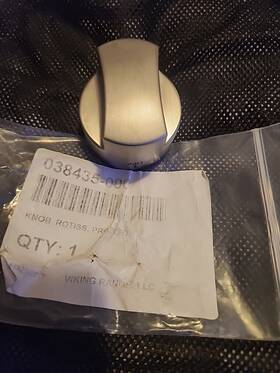 038435-000 Viking Gas Grill Knob Rotiss Pro Cr3 #038435-000 Brand New Oem