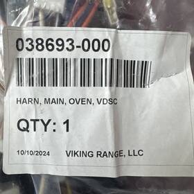 038693-000 Viking New Genuine/oem Wiring Harness Main Oven Part #